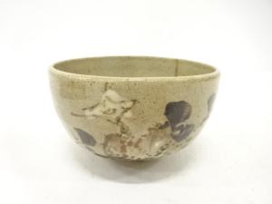 鉄絵　花　茶碗(保護箱付)